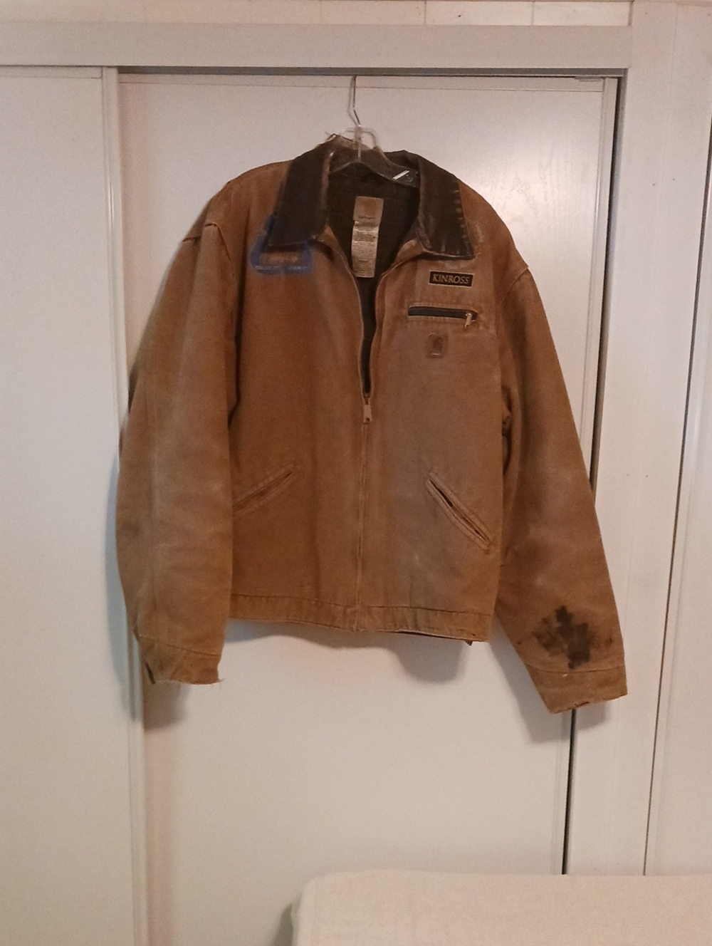 Carhartt Brown Canvas Field Jacket with Dark Collar
